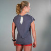 Ultimate Direction Women's Casual Tee, Heather Gray, rear view