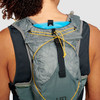 Close up of man wearing Ultimate Direction Highland Vest, rear view