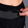 Close up of Woman wearing Ultimate Direction Women's Hydro Short, showing adjustable nylon waist belt