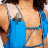 Close up of Ultimate Direction Ultra Vest, showing water bottle in pocket