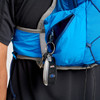 Close up of Ultimate Direction Ultra Vest, showing keyhook in zipper storage pocket